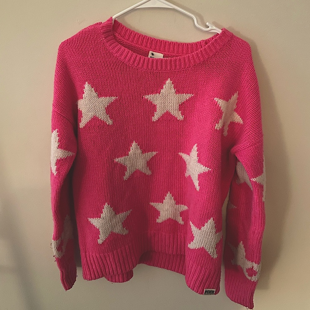 Pink Victoria’s Secret Knit Star Sweater Medium